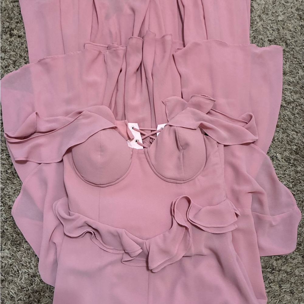 Moments Like This Gown in Pink X Revolve - Picture 3 of 8